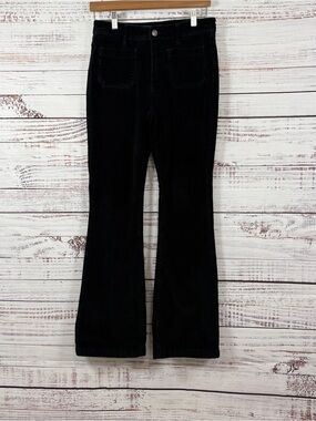 ModCloth All Aboard For Corduroy Navy Mid Rise Flare Pants